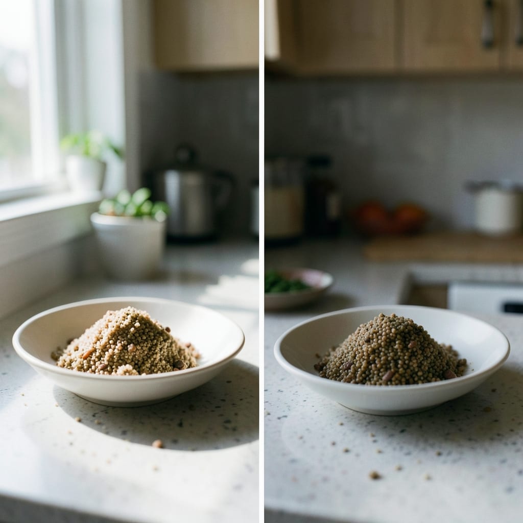 Two versions of the same dish, side by side
